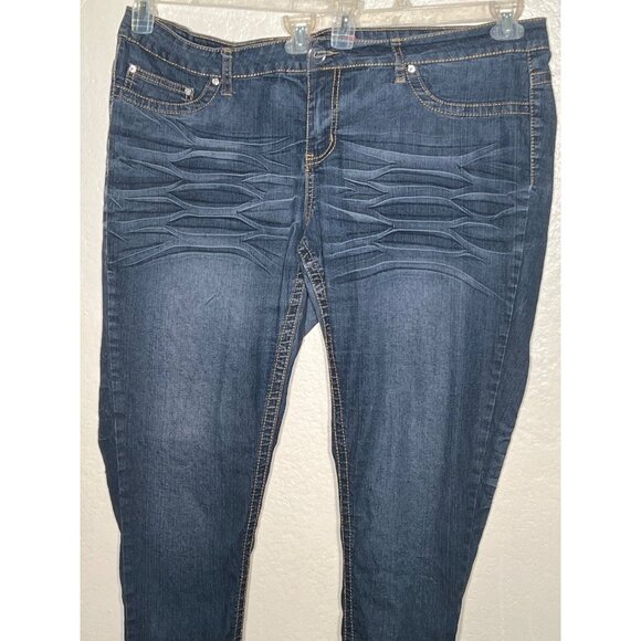 Jeans Colony 22 Denim Skinny Jeans Embroidered Back Pocket Plus Size Comfortable - Picture 6 of 15